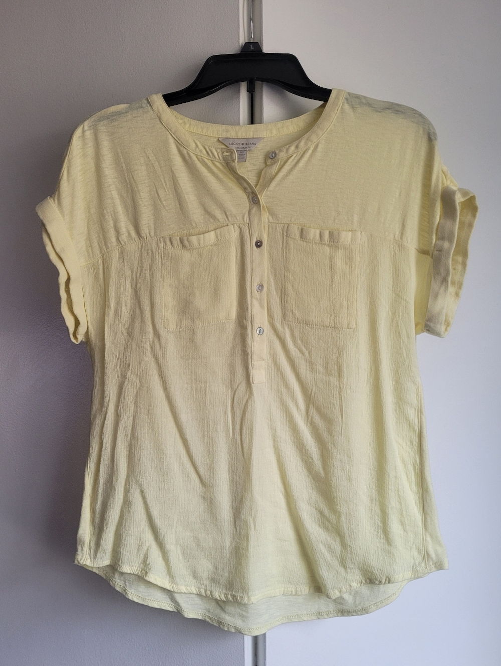 Yellow Lucky Brand Henley Tee